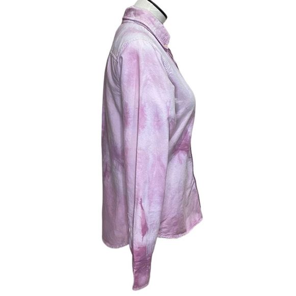 🎈Eddie Bauer Tie Dye Heavier Weight Cotton Button Down Shirt Shacket Size Small - Picture 5 of 8